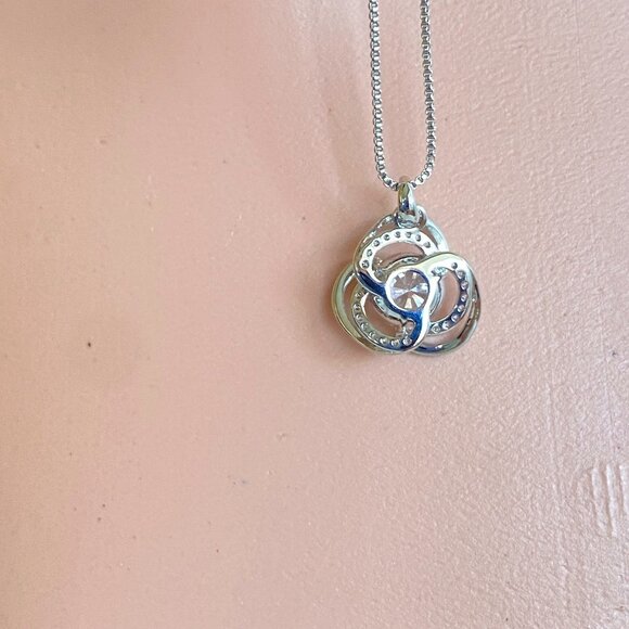 FAC Dainty Luxury Cubic Zirconia Silver Tone Necklace - Picture 6 of 9